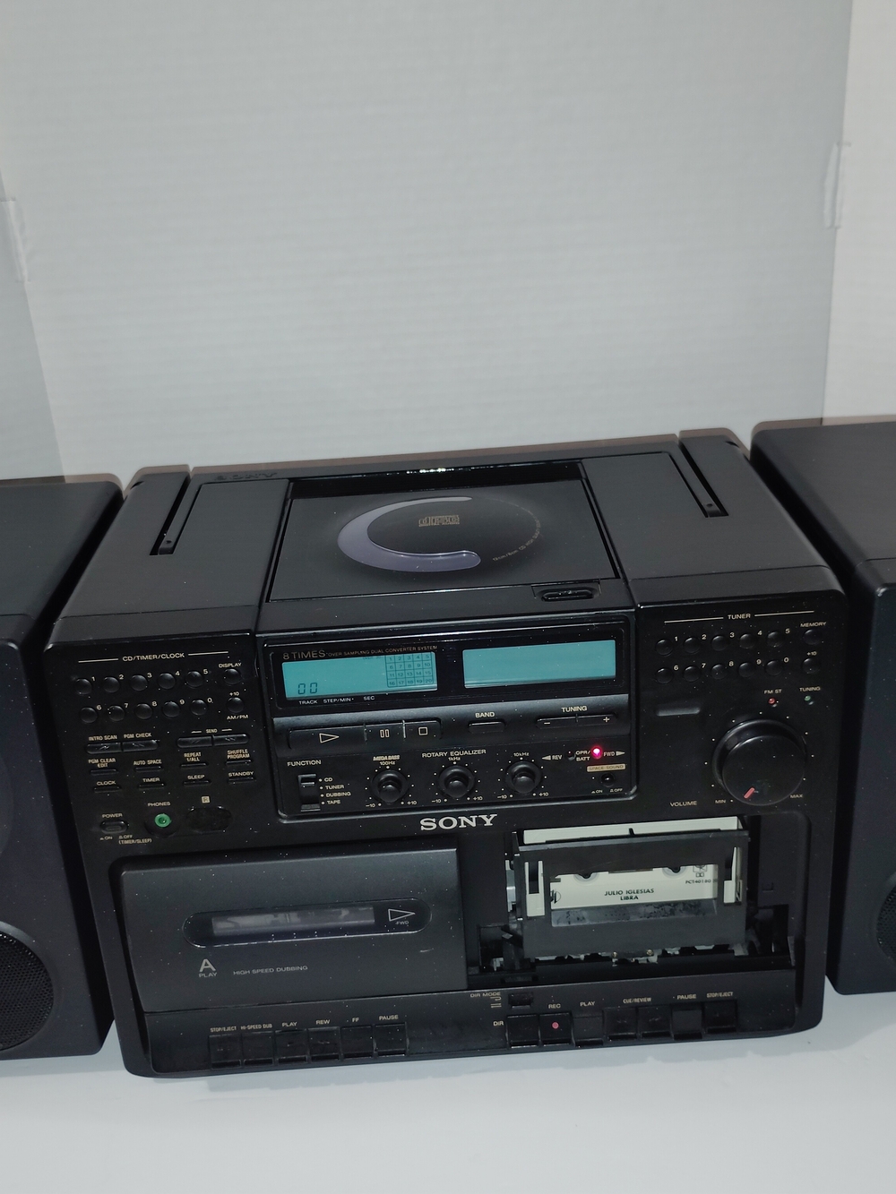 Sony Black Stereo System with Dual Speakers and CD/Cassette